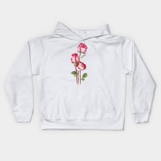 Watercolor roses buds Kids Hoodie